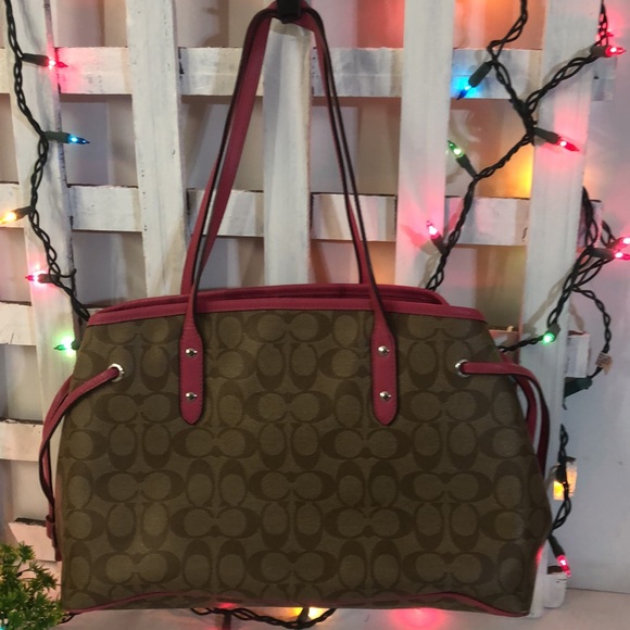 Coach #57842 Signature Drawnstring Carryall Shoulder Bag - Picture 5 of 13